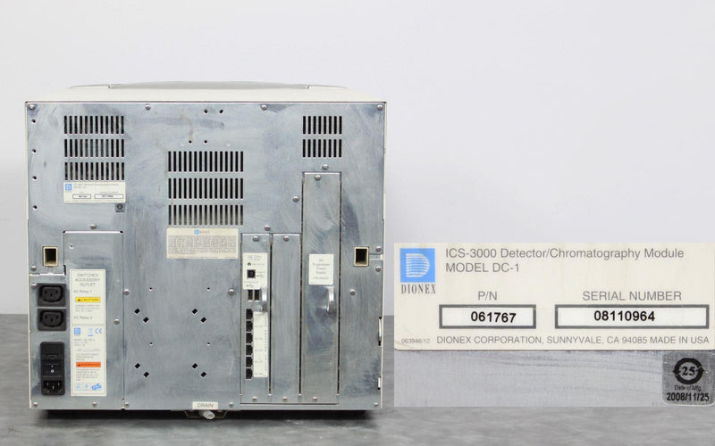Dionex ICS-3000 DC-1 rear panel label