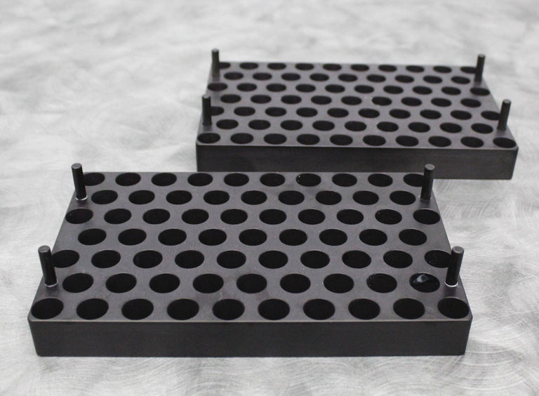 2 Aluminum Thermal Heat Blocks 57x15mm for Freeze Dryers with Stoppering Option