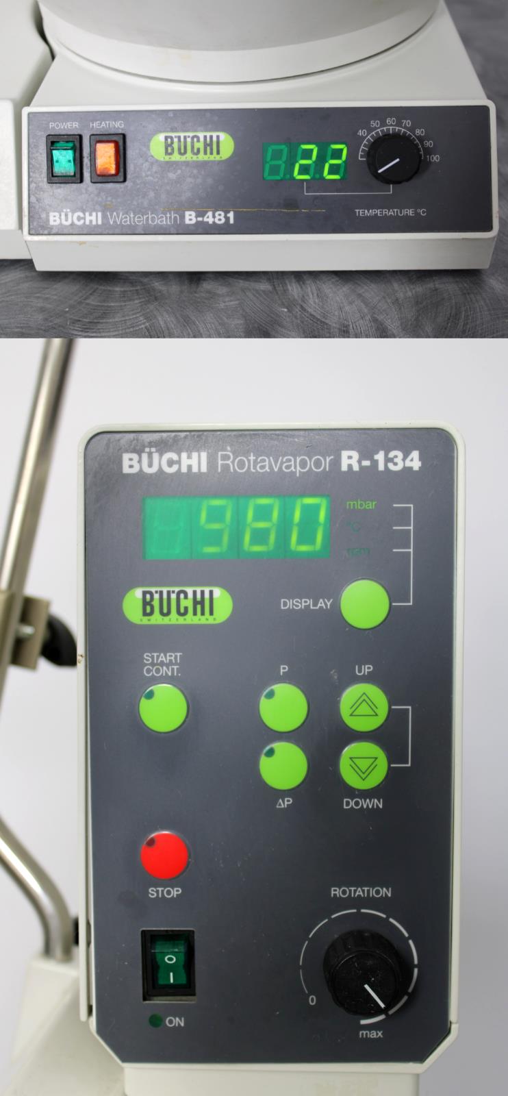 Buchi R-134 Rotavapor Rotary Evaporator with B-481 Water Bath & Warranty