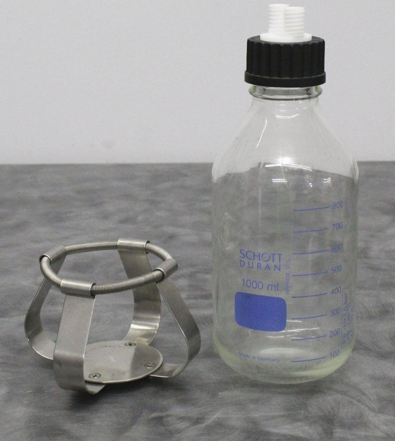 Schott Duran 1000mL Round Chemistry Bottle with Orbital Shaker Flask Clamp