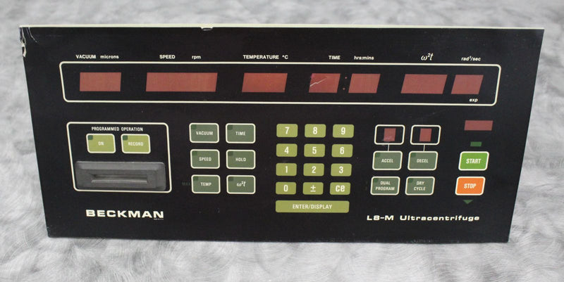 Beckman Coulter Optima L8-M Ultracentrifuge Control Panel Cover Plate