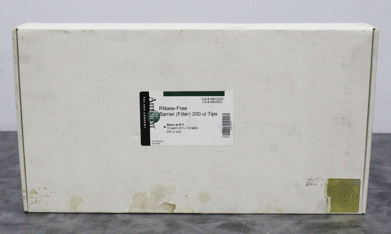 RNA Company Sterile RNase-Free Barrier Filter Tips 200µl P/N: AM12655