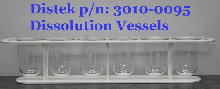 Distek 3010-0096 Six Dissolution Vessels and Holding Rack for Bathless Testing